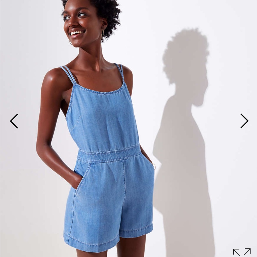 Loft Strappy Chambray Romper